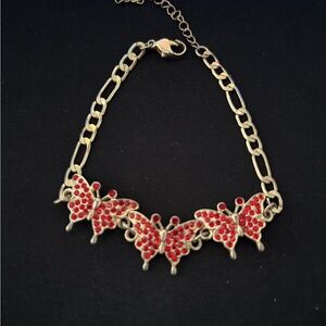 Elegant Red Butterfly Necklace